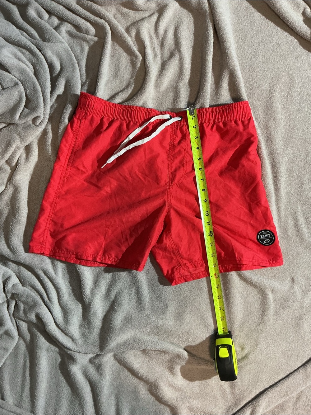 Exist Red Athletic Swim Shorts with White Drawstring